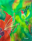 Clare Carver; painting on silk